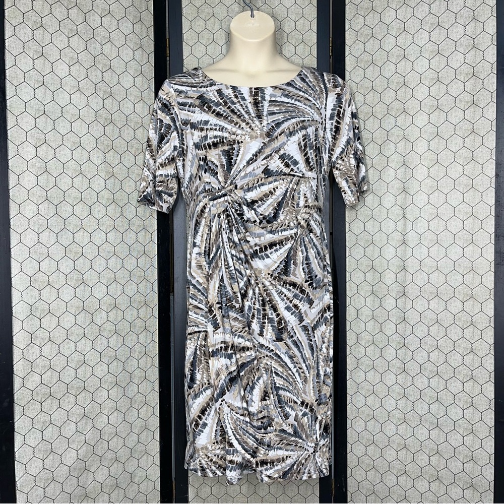 Dress Barn Faux Wrap Short Sleeve Dress